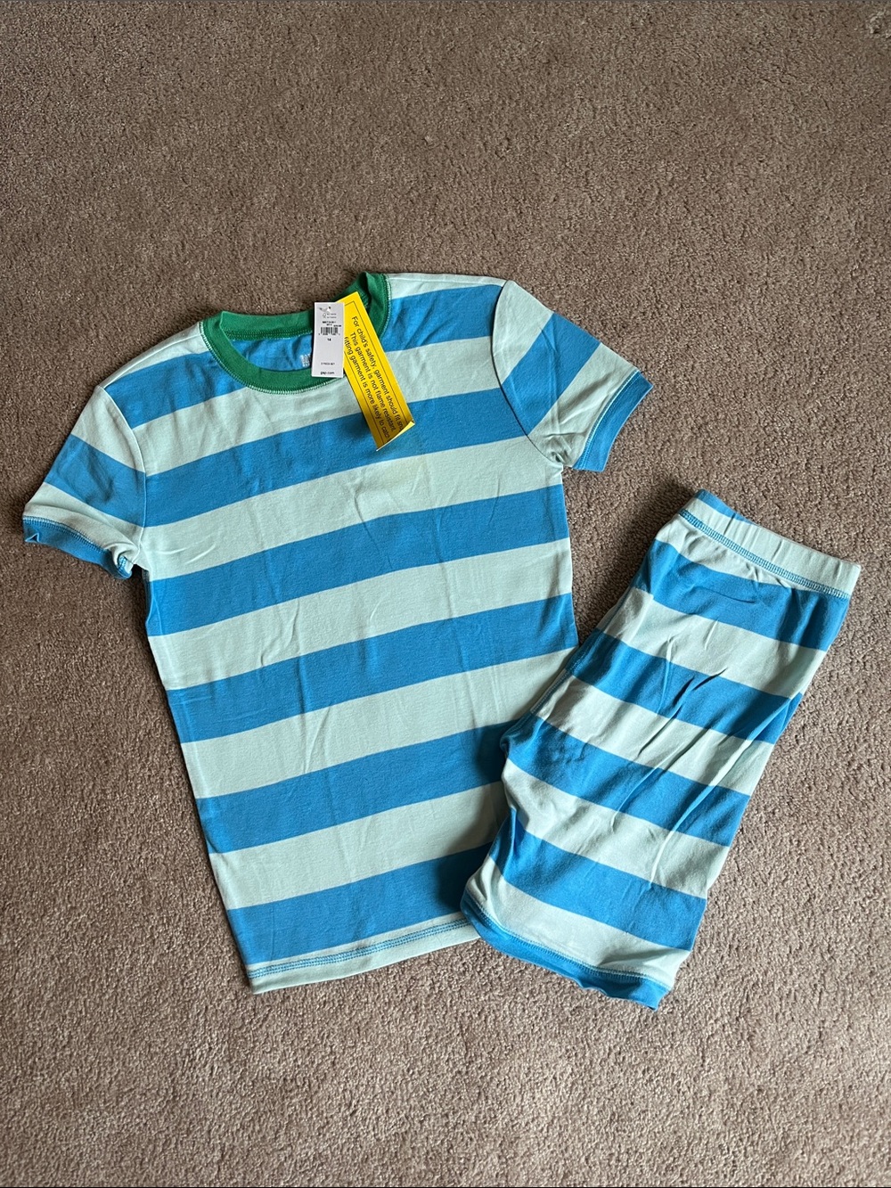 GAP Kids Blue Stripe Short Sleeve Pajama Set